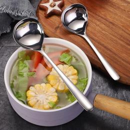 Spoons Smooth Surface Utensils Stainless Steel Soup Ladle Set With Long Handle Round Edge Dishwasher Safe Sauce For Serving