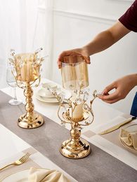 Candle Holders Glass Metal Nordic Holder Designer Wedding Gold Luxury Christmas Decoration Salon Living Room