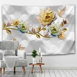 Tapestries Zen garden tapestry massage stone water lily lotus background cloth home decoration living room bedroom wall hanging cloth