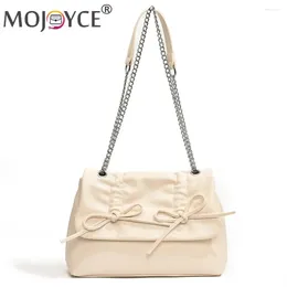 Shoulder Bags Bow Tie Trendy Crossbody Bag With Hasp Closure PU Leather Ladies Handbag Casual Purse Underarm For Women And Girls