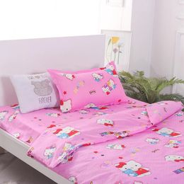 Bedding Sets Single Bed Set For Girls 59x79" Soft Quilt Cover Flat Sheet Pillow Sham Students Duvet (Pink)