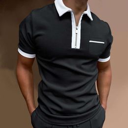 Designer Polo Shirt New Polo Shirt Men European and American Men's Wear Flip Collar Fashion Slim Fit Pocket Men's T-shirt A-1