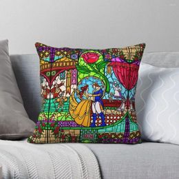 Pillow Patterns Of The Stained Glass Window Square Pillowcase Polyester Zip Decor Throw Case Car Cover