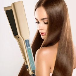 Hair Straightener Brush Plate Flat Irons Comb Keratin Treatment Salon Hair Styling Tools Dual Voltage 240514