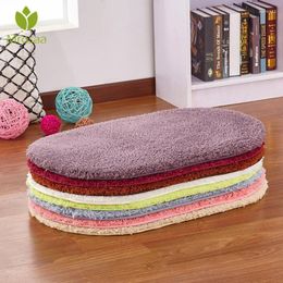 Bath Mats Soft Bathroom Bedroom Carpet Plush Mat Slip-Resistant Pad Oval Doormat Water Absorption Floor 40x60cm