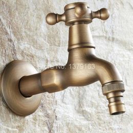 Bathroom Sink Faucets Antique Brass Wall Mounted Mop Water Tap Garden Washing Machine Copper Faucet Aav101