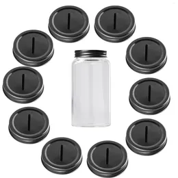 Storage Bottles 8pcs Coin Lid Bank Lids Stainless Steel Metal Cap Covers Jars Ball Canning Slotted Inserts Caps Bottle