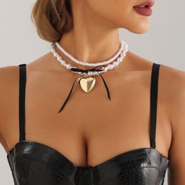 Designer Gold and 925 silver Fashion Gift Necklaces Woman Jewellery Necklace Designer pearl Black silk love choker With Elegant box insect 139 XL