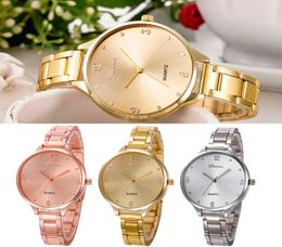 Wristwatches Fashion Women Crystal Stainless Steel Analogue Quartz Wrist Gold Watch Luxury Small Straps Watches Clock For Female3428040