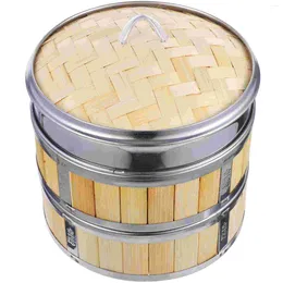 Double Boilers Long Bao Steamer For Cooking Bamboo Dumpling Basket Stainless Steel Kitchen