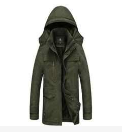 AFS JEEP Men Autumn Spring Hooded Coat Hat Detachable COTTON Men Jackets Long Sleeve Military Style Casual Outerwear Plus Size5292934