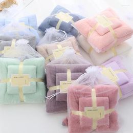 Towel Coral Fleece Bathroom Towels For Adults Soft Super Absorbent Bath Face Thick Gift Set