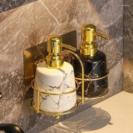 Liquid Soap Dispenser Sub Bottle And Rack Set Free Punching Wall Hanging Storage Bathroom Shower Gel Hand Sanitizer Shampoo