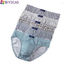 Underpants Breathable Cotton Men Underwear For Big Penis Plus Size Printed Panties Basic Ropa Interior Hombre Sexy Slip Briefs