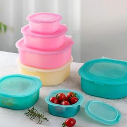 Storage Bottles 1PC Food Crisper Silicone Lid Food-grade Pickle Box Refrigerator Refrigeration Fresh-keeping Sealed Jar