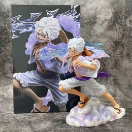 Action Toy Figures 20CM One Piece Anime Figure Sun God Nikka Luffy Fight Form Step on the Clouds Take Thunder And lightning Action Figure Gift Toys Y240514