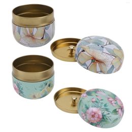 Storage Bottles Round Tea Candy Canister Sealed Tinplate Creative Food Jar Canisters Candles