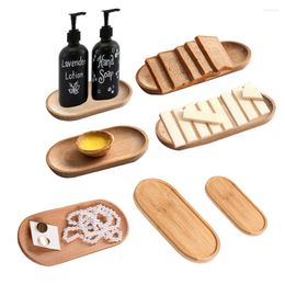 Tea Trays Oval Wood Natural Dessert Cup Tray Cheese Plate Tableware Decorative For Jewellery Key Coin Fruit Dishes Bathroom Organizer