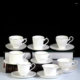 Mugs European Bone China Coffee Set Porcelain Tea Advanced Ceramic Mug Tray Milk Teaset Cup