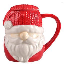 Mugs Creative Personalised Trend Santa Claus Cup Christmas With Lid Female Cute Mug Ceramic Breakfast Juice Milk