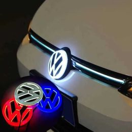 Car Stickers 11cm LED Car Front Rear Emblem Badge Sticker For VW Polo Golf Jetta Beetle CC Tiguan Touran Passat MK7 MK5 B5 B6 Accessories T240513