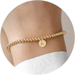 Женский золотой женский браслет - изысканная 14 -километровая буква с золотой буквой A -Z Charm Bracelet Fashion Fashion Women