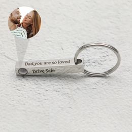 Projection Po Bar Keychain Customization Personalized Driving Safety Keychain Customization Name Text Gift Mens and Womens Jewelry 240508