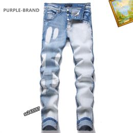 Mens Purple Jeans Designer Jeans Fashion Distressed Ripped Bikers Womens Denim cargo For Men Black Pants High Quality Fashion Mens Jeans 23