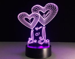 wedding decorations love you 3D LED Lamp Night Light Desk Table Lamp 3D Illusion Lamp Visualisation USB Powered night light7967524