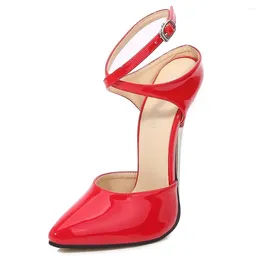 Sandals Women's Single Shoes Red High Heels Big Size Nightclub Sexy Ultra-high Heel Slingbacks Club Pumps 16cm Party Dance