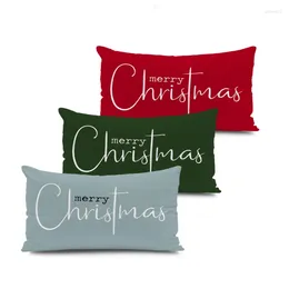 Pillow Covers Merry Christmas Throw Decorative Red Velvet Cover Living Room Sofa Rectangle