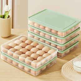 Storage Bottles 24 Grids Eggs Box Household Kitchen With Lid Dustproof Refrigerator Egg Preservation Plastic Supplie