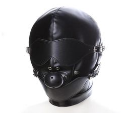 Soft Leather Bondage Hood Mask With Detachable Eyepatch Mouth Gags Plug Headgear BDSM Adults Games Products Sex Toy 3 Colors2055420