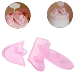 Baking Moulds Cake Cutter 1 Set Baby Birthday Shoes Bootee Cookie Fondant Decorating Plastic Mold Pastry Tools