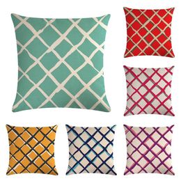 Pillow Lattice Round Dots Geometry Throw Case Linen Pillowcases Decorative Pillows For Sofa Seat Cover Home Deco