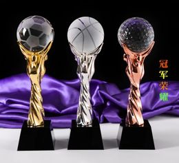 Customized Basketball Football Tennis Games Crystal Champion Trophy - Business Birthday Gift 240429