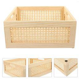 Storage Bottles Bamboo Woven Wood Basket Large Baskets Cosmetics Organizer Fruit Handmade Bin Sundries Holder Household Desktop