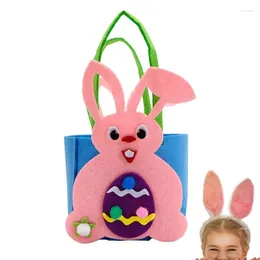 Gift Wrap Easter Bags With Handles Cute Egg Carrot Felt Treat Decorative Hunt Basket For Kids Fun Party