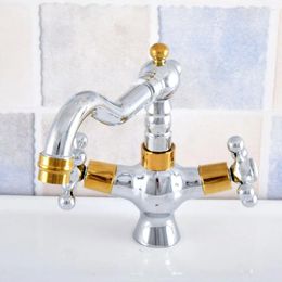 Kitchen Faucets Wet Bar Bathroom Vessel Sink Faucet Silver Polished Chrome Gold Colour Brass Swivel Spout Mixer Tap Single Hole Msf811