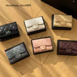 Luxury Handbag Designer Women's Bag Embroidered Thread Wallet Smooth and High End Womens Zero Wallet New Mini Buckle CardJ3Y4
