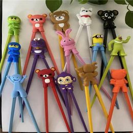 Party Favor 10PCS Pair Mixed Colors Cartoon Kids Chopsticks Children Gift Study Exercise Silicone Head