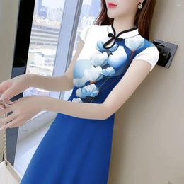 Ethnic Clothing Mini Cheongsam Arrival Vintage Chinese Style Women's Satin Qipao Spring Sexy Party Dress Mujer Vestidos S-6XL