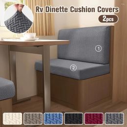 Chair Covers 2pcs/set Stretch RV Dinette Cushion Jacquard Elastic Armless Booth Seat Camper Car Bench Recreational Vehicle
