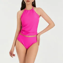 Women's Swimwear 2024 Two-Piece Swimsuits Backless Halter Tie-up Vest Tops With Bottoms Bathing Suits Bikinis Tankini Beachwear