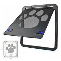 Cat Carriers Dog Screen Door Lockable Puppy Safety Magnetic Flap With 4 Way Security Lock ABS Plastic Free Entry And Exit For Small Pets