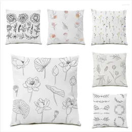 Pillow Decorative Covers Fashion Decoration Home Decor Velvet Fabric Living Room Flower Polyester Linen Cover E0776