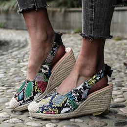 Casual Shoes Wedges Sandals For Women Fashion Closed Toe Bandage Espadrille Platform Stylish Slingback Summer