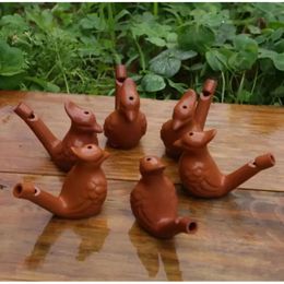 Vogelwasserhersteller Geräusch Vintage Style Pfeife Clay Ocarina Warbler Song Keramik Chirps Kinder Badeziel Spielzeug 0110