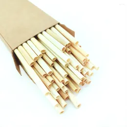 Disposable Cups Straws Eco-Friendly 50pcs/Pack Bamboo Drinking Cutlery Reusable Suitable For Party /Birthday/Wedding /Bar/restaurant Tools
