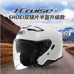 AA Designer Helmet SHOEI Full Helmets Motorcycle J-Cruise II Dual Lens Three Quarter Four Seasons Half for Men and Women